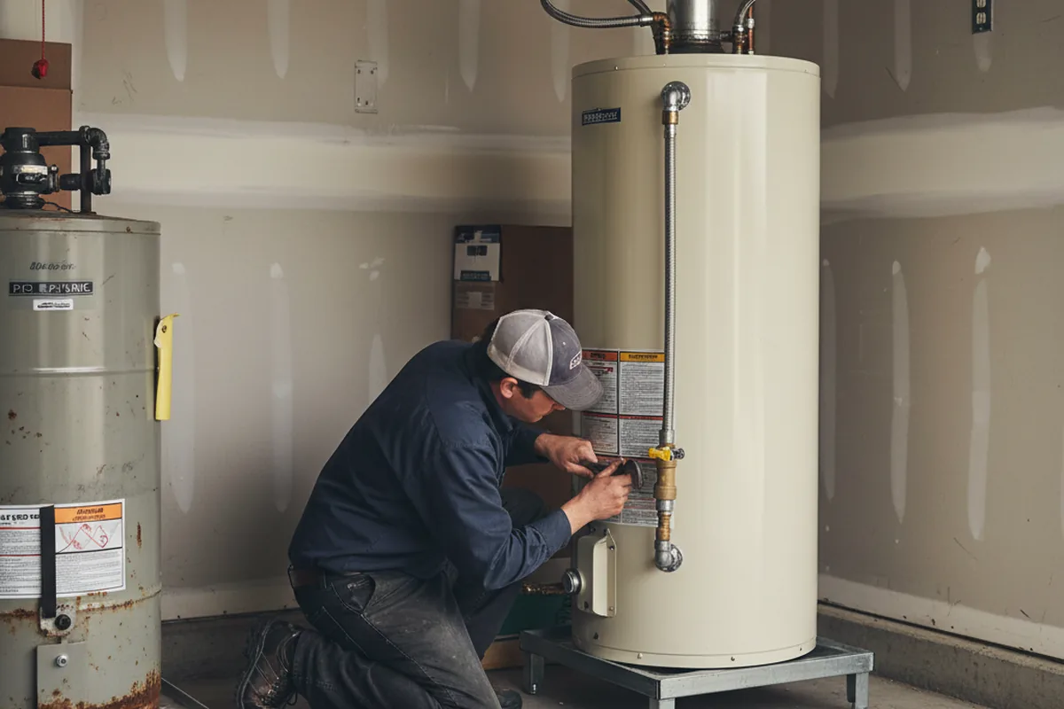 Water heater and shutoff valve replacement in Stowe