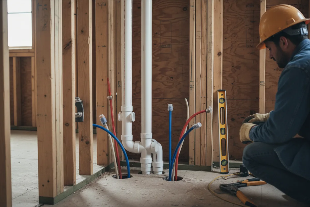 Drain and supply rough-in during Garbage Disposal Repair in Stowe